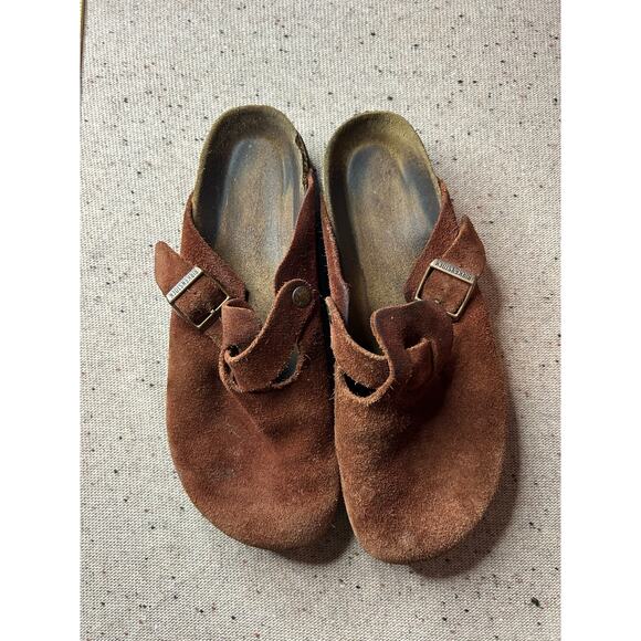 Birkenstock Boston Clogs Size 42 Men’s 9 – Chestnut Brown Suede Slip-On - Picture 1 of 11